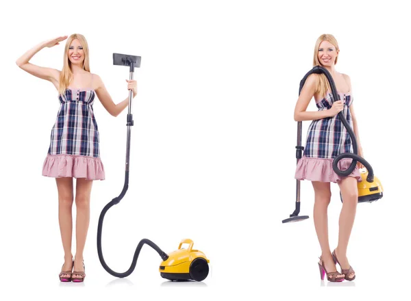 Beautiful woman in housecleaning concept — Stock Photo, Image