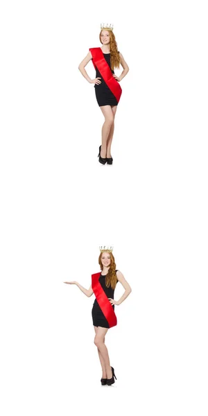Beaty reina en concurso en vestido negro —  Fotos de Stock