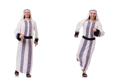Beyaz arka plan üzerinde izole erkek Arap  