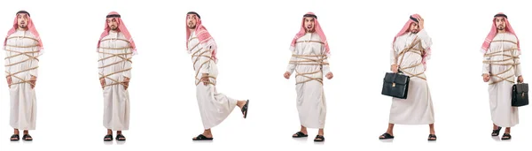 用绳子绑起来的阿拉伯人 — 图库照片