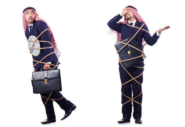 Arab man in time management concept — Stock Photo, Image