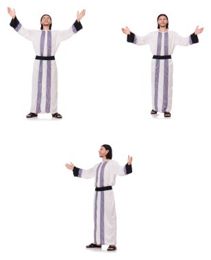 Beyaz arka plan üzerinde izole erkek Arap  