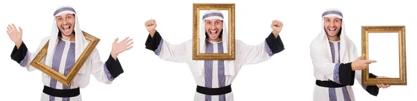 흰색 절연 액자와 아랍 남자 — 스톡 사진