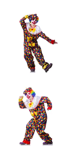 Funny male clown isolated on white — Stock Photo, Image