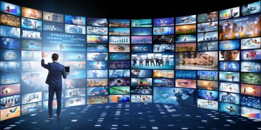 Streaming video ile işadamı kavramı