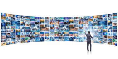Streaming video ile işadamı kavramı