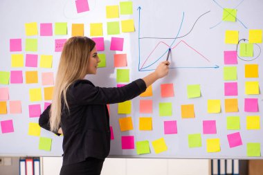 Çakışan öncelikleri kavram genç güzel businesslady 