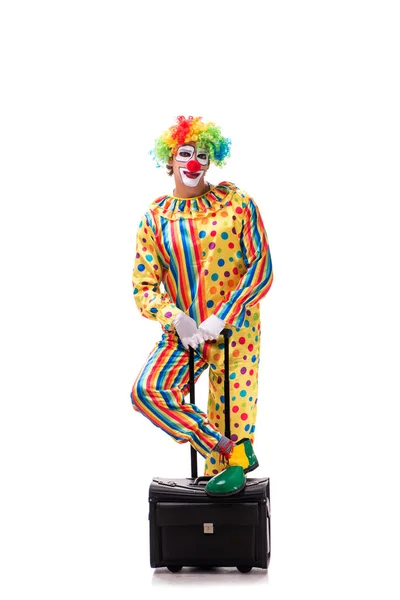 Grappige clown geïsoleerd op witte achtergrond — Stockfoto