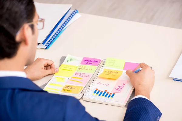 Young handsome employee planning his work activity — Stock Photo, Image