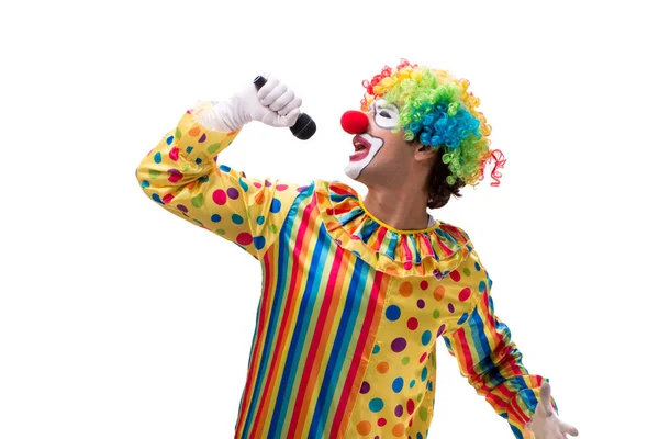 Grappige clown geïsoleerd op witte achtergrond — Stockfoto