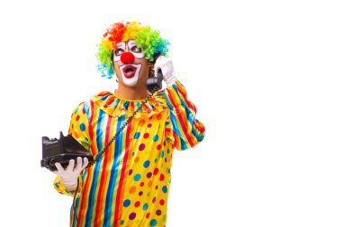 Beyaz izole erkek palyaço 