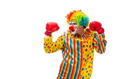 Beyaz izole erkek palyaço 