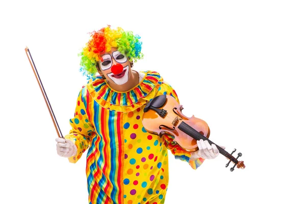 Männlicher Clown Isoliert Auf Weiß — Stockfoto