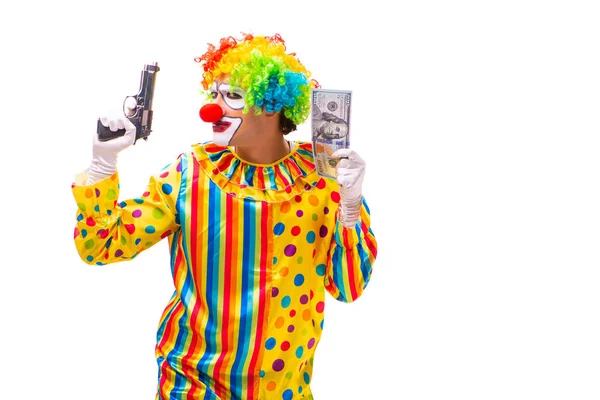 Чоловічий клоун ізольований на білому — стокове фото