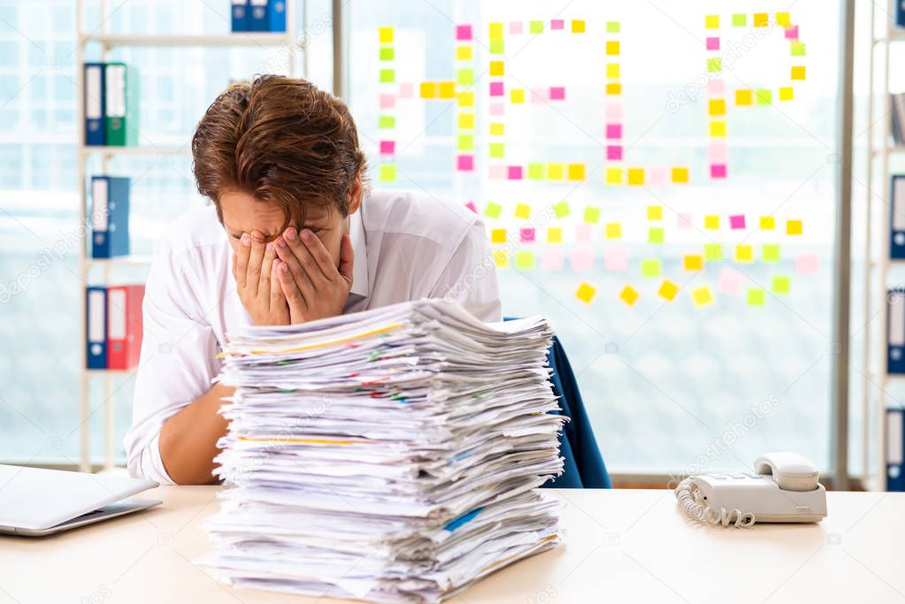 Busy businessman working in the office