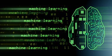 Makine öğrenimi ve bilişsel bilgi işlem - 3d render