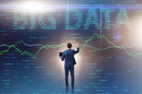 Fintech finanční velké datové koncepce s analytikem — Stock fotografie