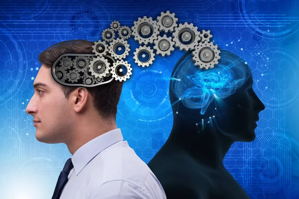 Cognitive computing concept as future technology with businessma — Stock Photo, Image