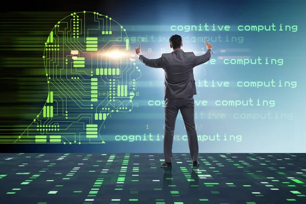 Conceito de computação cognitiva e aprendizado de máquina — Fotografia de Stock