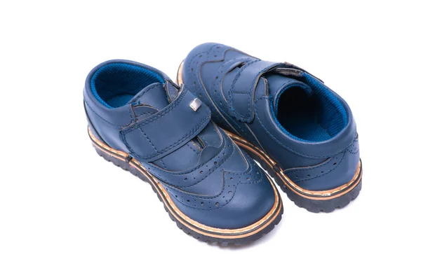 Baba kék cipő elszigetelt fehér background — Stock Fotó