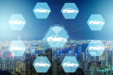 Şehrin ridesharing ve carpooling kavramı