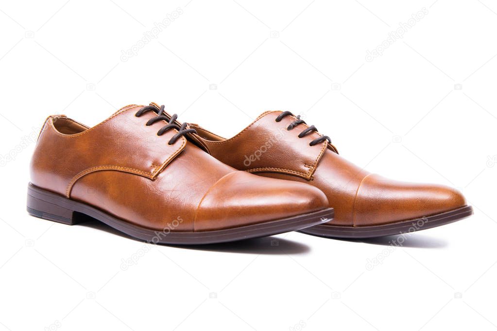 Brown shoes isolated on white background