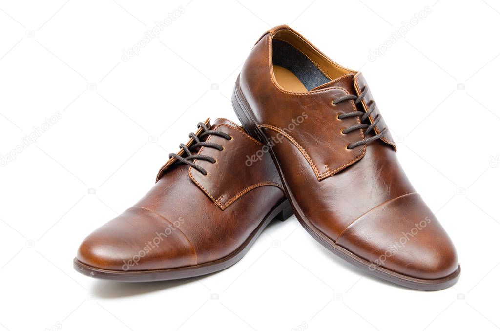 Brown shoes isolated on white background