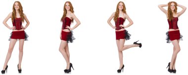 Kırmızı etek güzel kadın