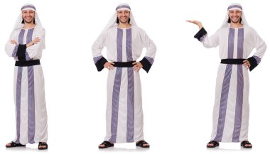 Beyaz arka plan üzerinde izole erkek Arap  