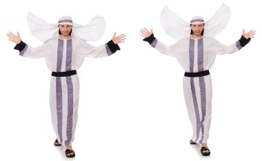 Beyaz arka plan üzerinde izole erkek Arap  