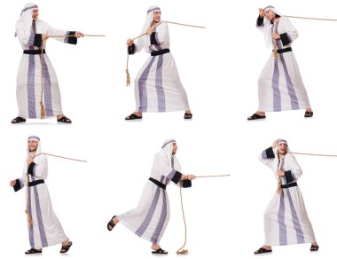 Arap adam ip halat kavramında çekerek 