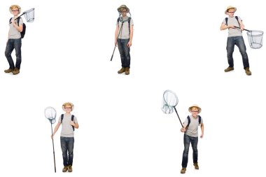 Cork kask net ile genç çocuk 