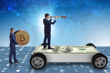 Dolar arabalı iş adamı konsepti