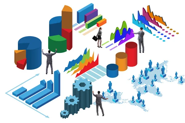 Üzletember az üzleti analitika infografika koncepció — Stock Fotó
