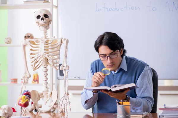 Joven profesor de anatomía docente — Foto de Stock