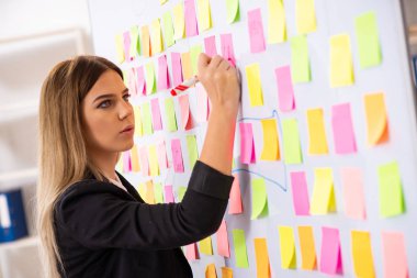 Çakışan öncelikleri kavram genç güzel businesslady 