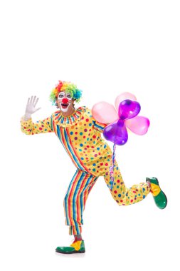 Beyaz arka planda izole komik palyaço