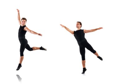 Beyaz arka plan üzerinde izole dansçı