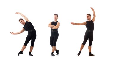 Beyaz arka plan üzerinde izole dansçı