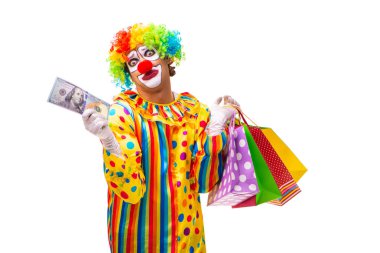 Beyaz izole erkek palyaço 