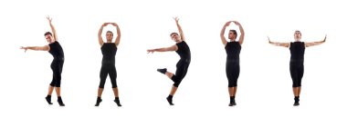 Beyaz arka plan üzerinde izole dansçı