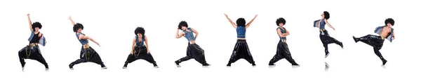 Bailarina de rap aislada en el blanco —  Fotos de Stock