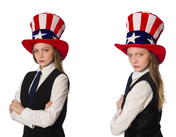 Chapeau femme avec des symboles américains — Photo