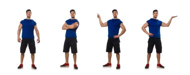 kaslı adam üzerinde beyaz izole