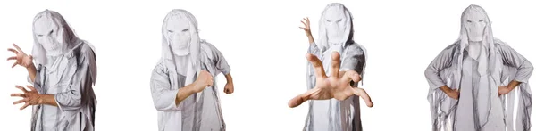 Monstro em branco no conceito assustador halloween — Fotografia de Stock