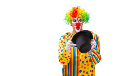 Beyaz izole erkek palyaço