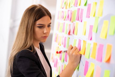 Çakışan öncelikleri kavram genç güzel businesslady