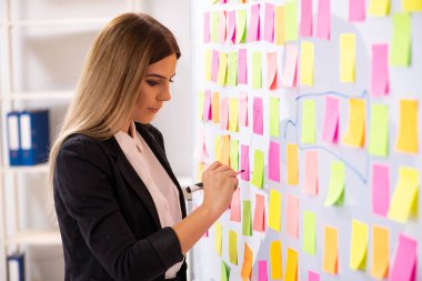 Çakışan öncelikleri kavram genç güzel businesslady