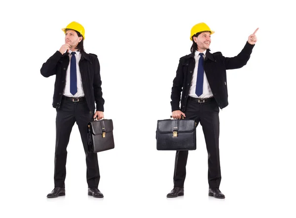 Young construction architect isolated on the white — Stock Photo, Image