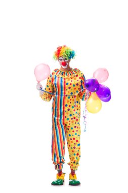 Beyaz arka planda izole komik palyaço